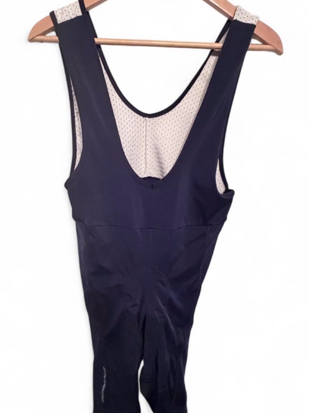 Bergamo navy blue cycling bib shorts with white mesh panel on the chest size xxl